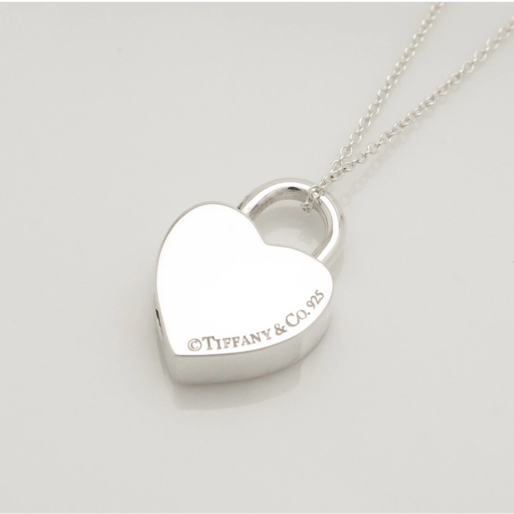 Tiffany & Co. Return to Tiffany Heart Lock Pendant Necklace Sterling Silver 16” - Picture 8 of 9